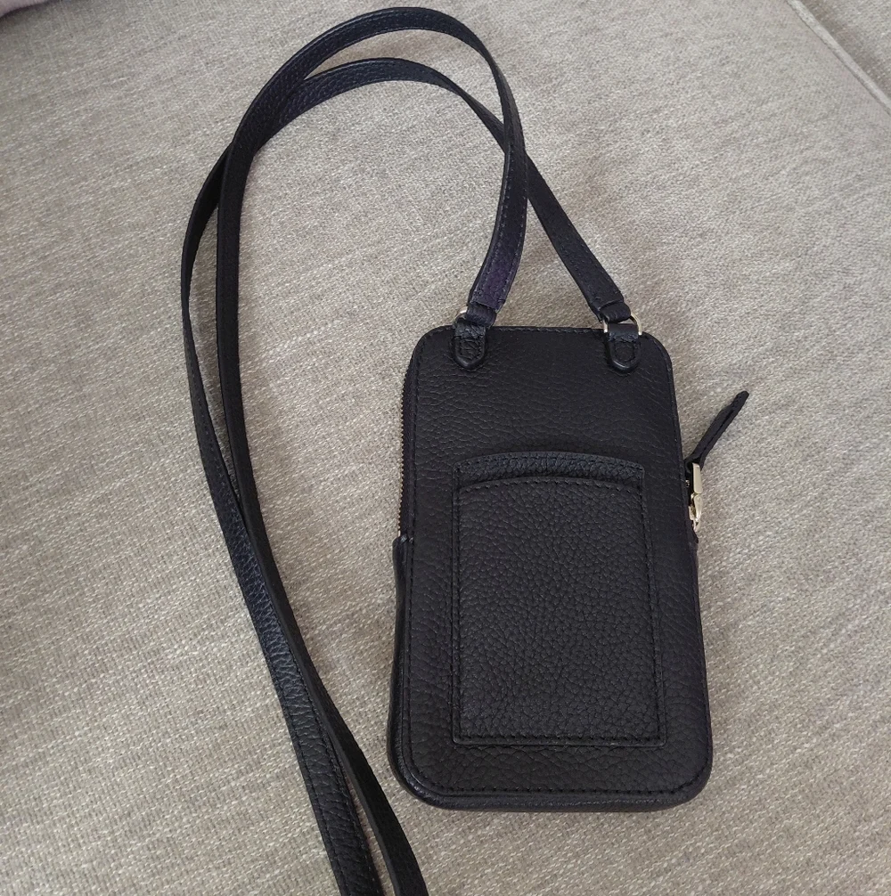 Kate Spade Black Leather Crossbody Wallet